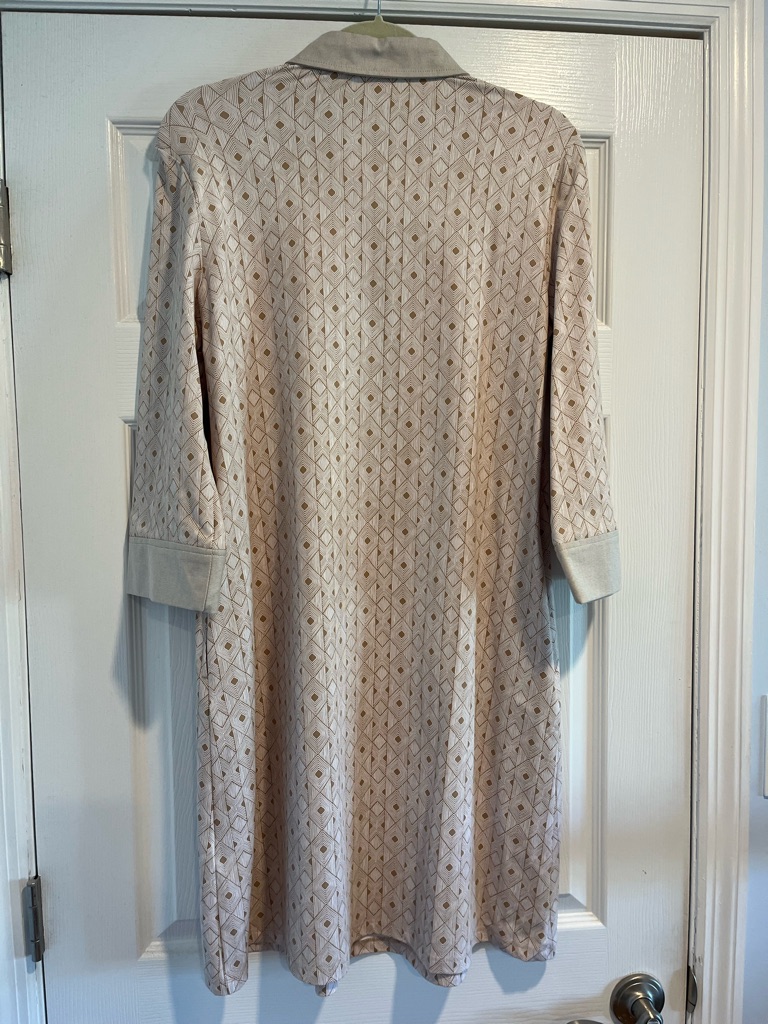 J. Mclaughlin Rollins Dress Brown/Ivory Patterned Tunic Dress Nwt Sz L — image 5 of 8